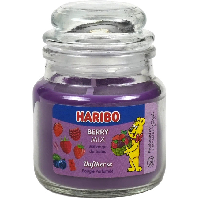 Haribo malá vonná sójová svíčka ve skle 3 oz 85 g - Berry Mix