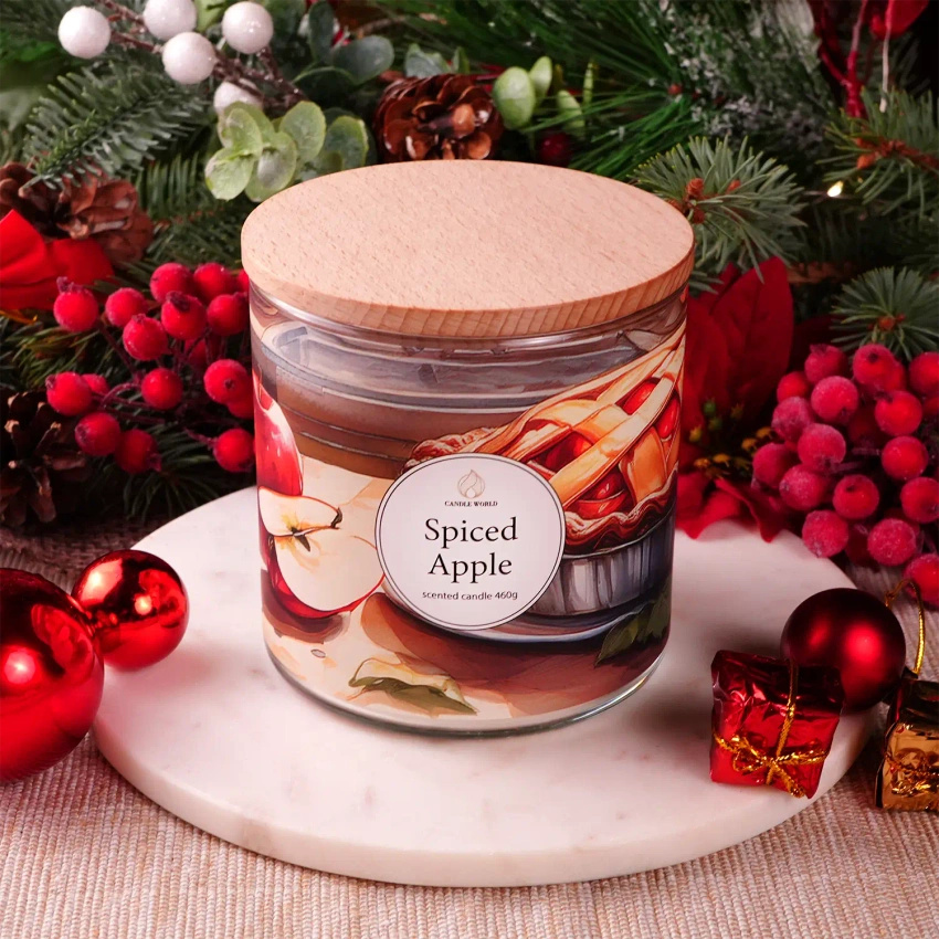 Candle World soja-Duftkerze 3 Dochte Spiced Apple Apfel-Zimt 460 g