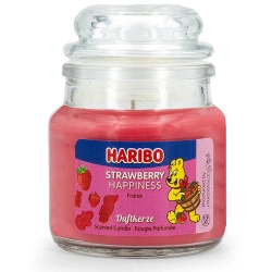 Haribo vela aromática en vaso - Fresa Strawberry Happiness