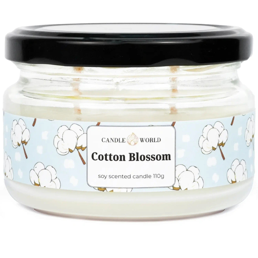 Candle World sklenice na sójovou svíčku s vůní Cotton Blossom 110 g Bavlna