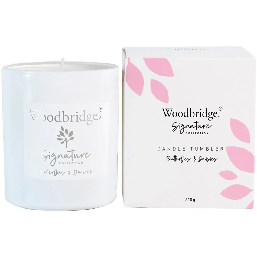 Dárková vonná svíčka květinová Butterflies on Daisies 310 g Woodbridge