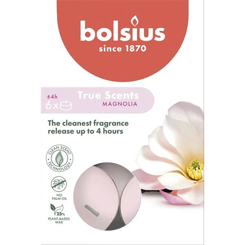 Bolsius True Scents podgrzewacze tealighty zapachowe 6 szt - Magnolia
