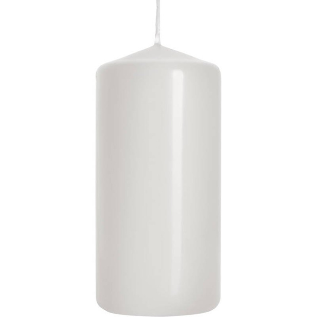 Bispol unscented pillar solid candle 100/48 mm - White