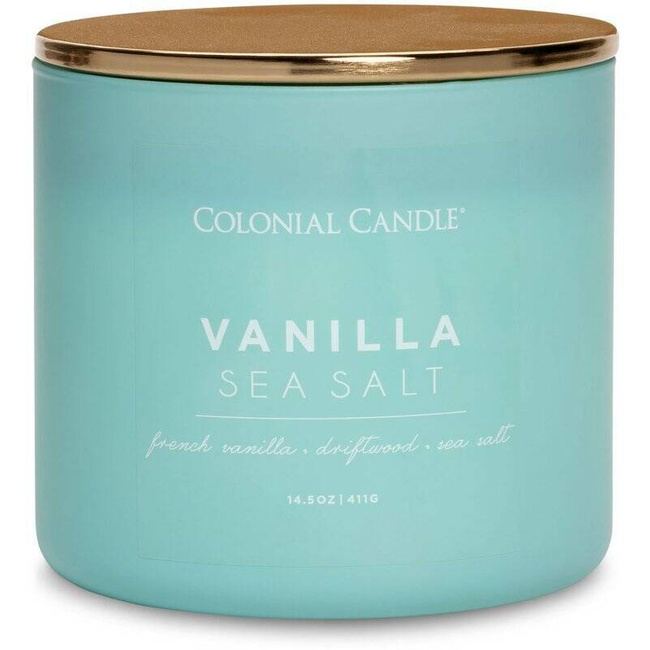 Colonial Candle Pop Of Color sojowa świeca zapachowa w szkle 3 knoty 14.5 oz 411 g - Vanilla Sea Salt