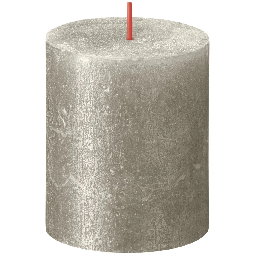 Bolsius Rustic Třpytivá kmenová svíčka rustikální pokovená bez vůně 8 cm 80/68 mm - Champagne Champagne