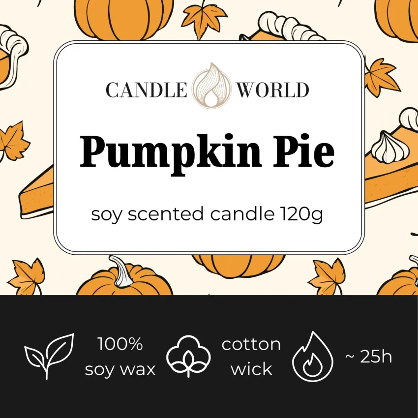 Candle World bougie de soja parfumée pot Pumpkin Pie 120 g Citrouille
