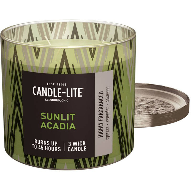 Ароматическая свеча натуральная с тремя фитилями - Sunlit Acadia Candle-lite