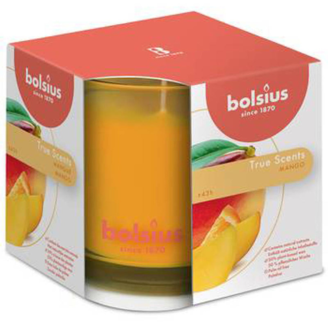 Bolsius large scented candle in glass 95/95 mm True Scents orange - Mango