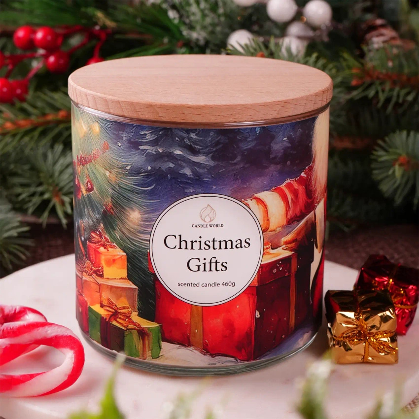 Candle World kerst geurkaars van soja 3 lonten Christmas Gifts 460 g