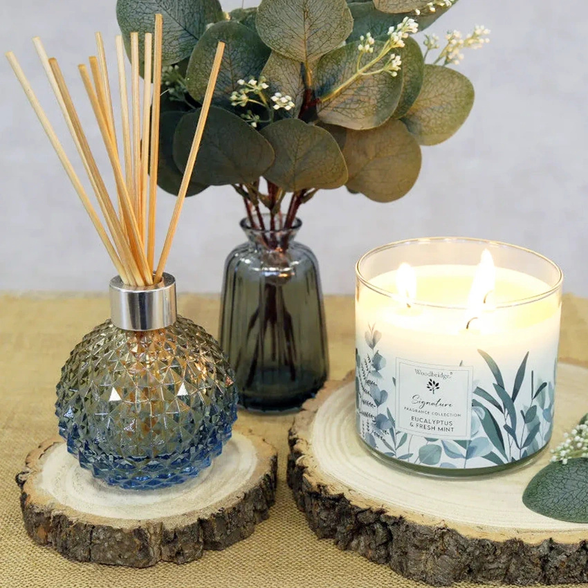 Duftkerze im Glas 3 docht - Eucalyptus Fresh Mint Woodbridge