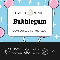 Candle World sojová vonná svíčka sklenice Bubblegum 120 g Žvýkačka