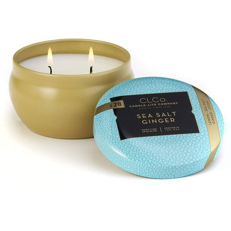 Vela aromática 2 mechas Sal marina Jengibre - Sea Salt Ginger Candle-lite