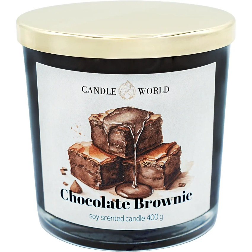 Candle World sojowa świeca zapachowa szkło Chocolate Brownie Czekolada 400 g