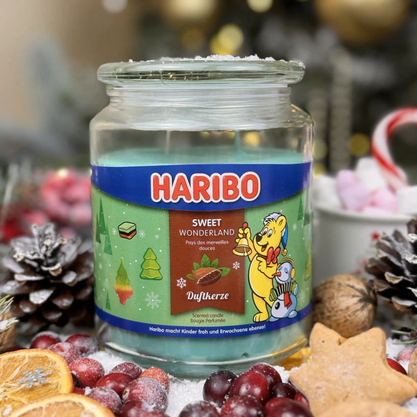 Vánoční vonná svíčka ve skle Haribo - Sweet Wonderland