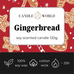Candle World Duftkerze Weihnachten Soja im Glas Gingerbread 120 g Lebkuchen