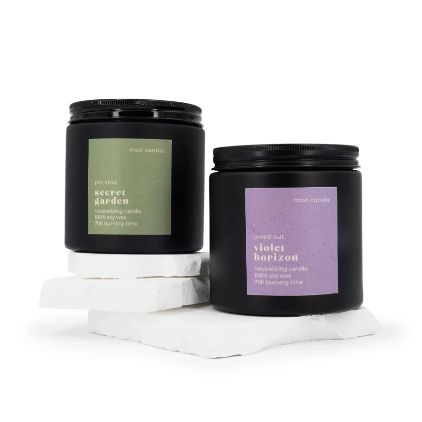 Bougie de soja neutralisant les odeurs Violet Horizon Mad Candle 350 g