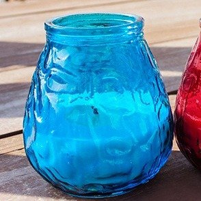 Ongeparfumeerde tuinkaars voor buiten in glas Bispol Lowboy ~ 17 uur - Rood