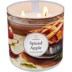 Candle World sojowa świeca zapachowa 3 knoty Spiced Apple Jabłko Cynamon 460 g