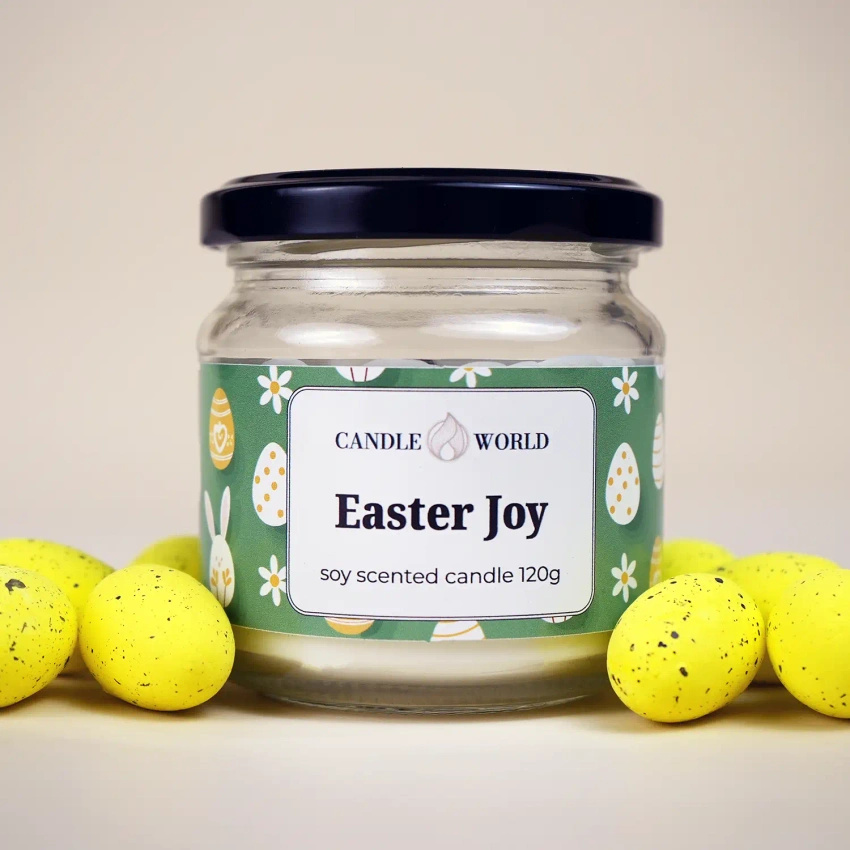 Candle World soja-Oster-Duftkerze im Glas Easter Joy 120 g