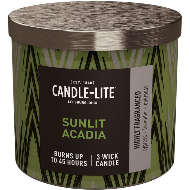 Vela perfumada natural 3 mechas - Sunlit Acadia Candle-lite