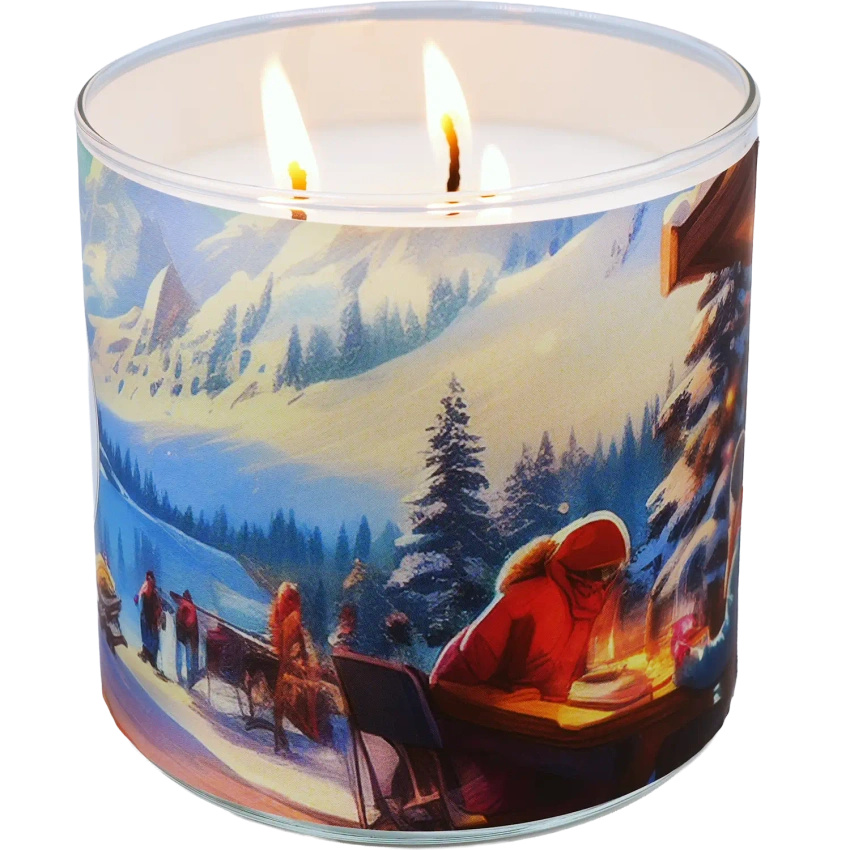 Candle World candela profumata di soia a 3 stoppini Après Ski 460 g