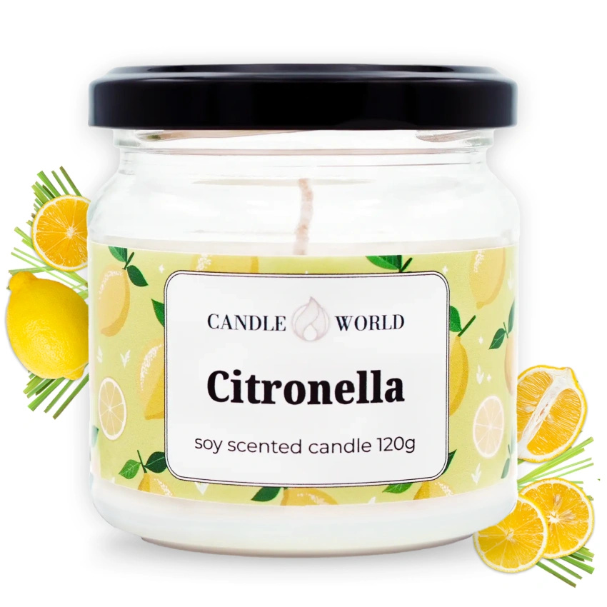 Candle World bougie parfumée au soja anti-moustiques Citronella 120 g