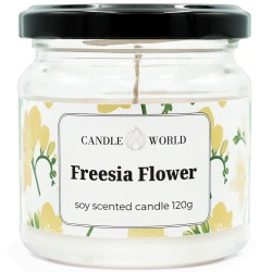 Candle World vela perfumada de soja tarro Freesia Flower 120 g Freesia