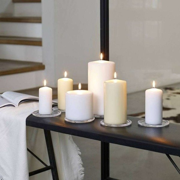 Bolsius pillar unscented solid candle 20 cm 200/98 mm - Ivory