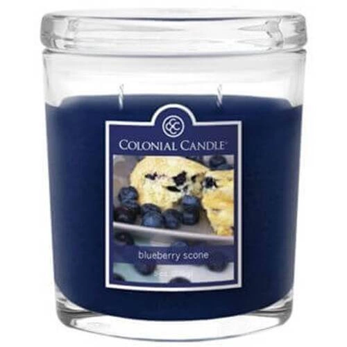Colonial Candle medium scented oval jar candle 8 oz 226 g - Blueberry Scone
