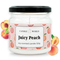 Candle World candela profumata di soia Juicy Peach 120 g Pesca
