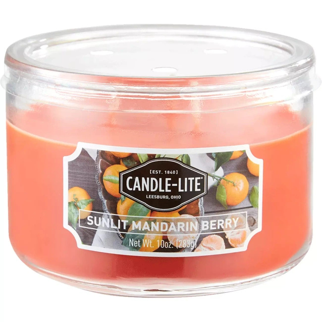 Vela aromática natural 3 mechas Sunlit Mandarin Berry Candle-lite