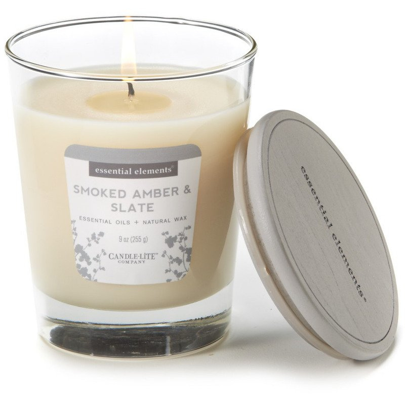 Vela aromática natural con aceites esenciales - Smoked Amber Slate Candle-lite
