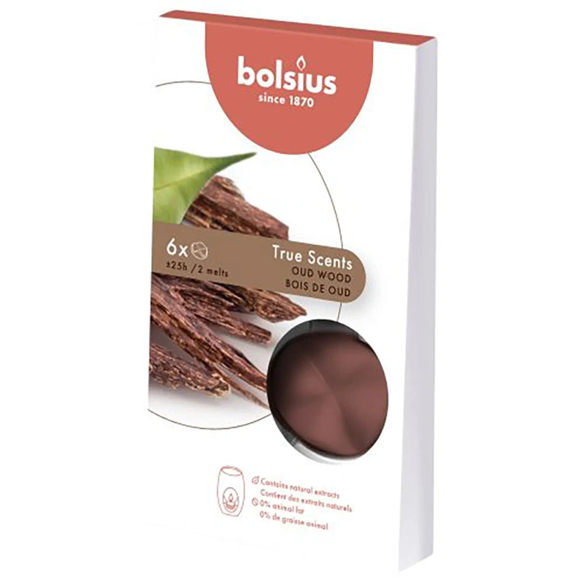 Bolsius wosk zapachowy do kominka True Scents Drzewo Agarowe 6 szt