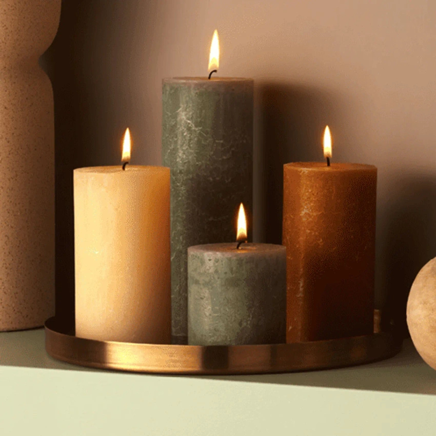 Bolsius tronco rústico poste de vela Rustic Shine 130/68 mm 13 cm - Beige Avena