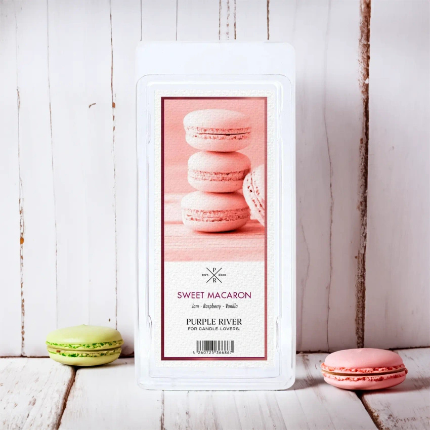 Wosk zapachowy do kominka sojowy ciasteczkowy Sweet Macaron Purple River 50 g