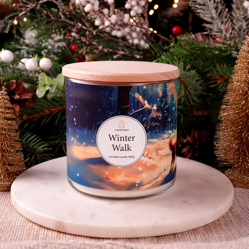 Candle World bougie parfumée au soja 3 mèches Winter Walk 460 g