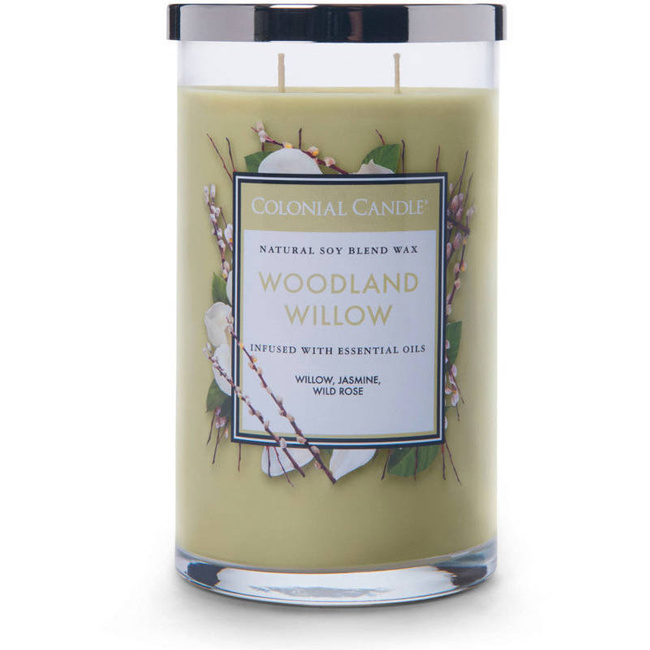 Colonial Candle Klasická velká vonná sojová svíčka ve sklenici 19 oz 538 g - Woodland Willow