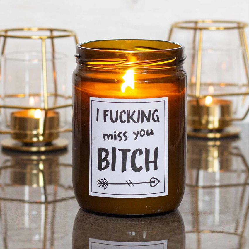 Dárková svíčka vonná sója Mad Candle 360 ​​g - I Fucking Miss You Bitch