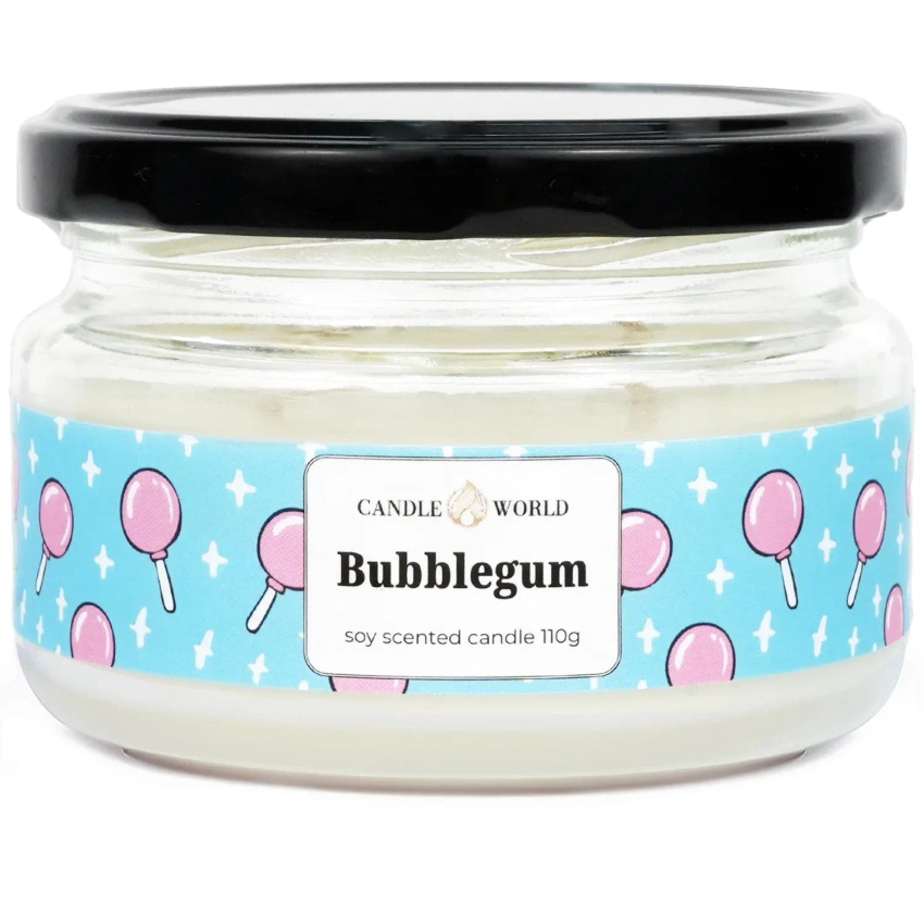 Candle World sojowa świeca zapachowa słoik Bubblegum 110 g Guma balonowa