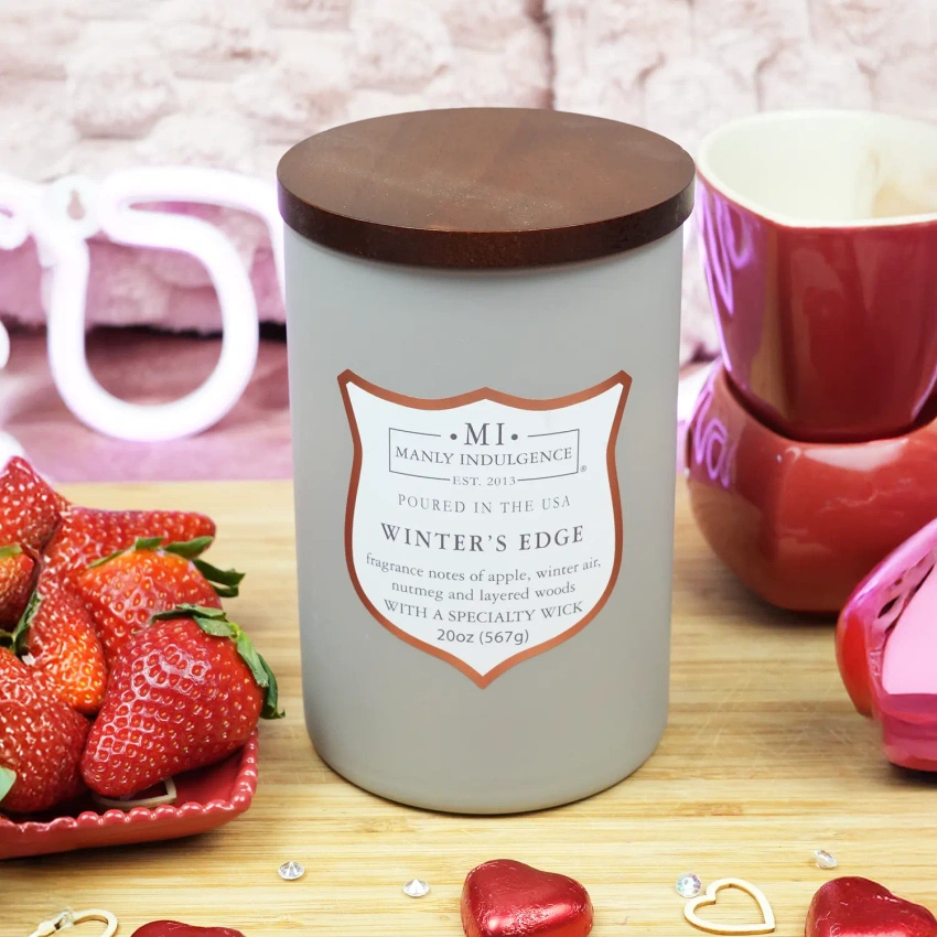 Soy scented candle for men Winter's Edge Colonial Candle