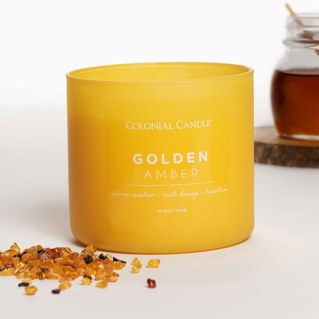Sojowa świeca zapachowa bursztyn - Golden Amber Colonial Candle