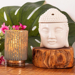 Ceramic wax burner - Buddha white