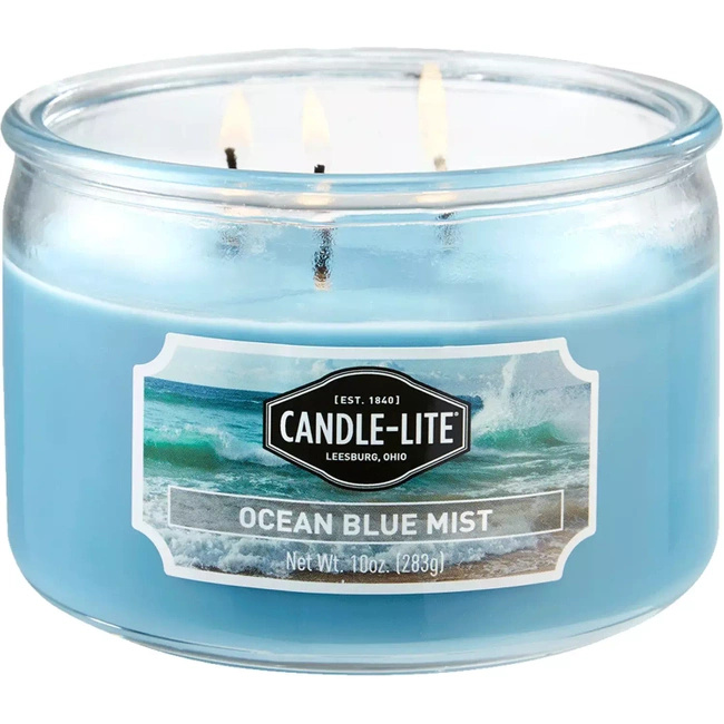 Świeca zapachowa naturalna 3 knoty Ocean Blue Mist Candle-lite