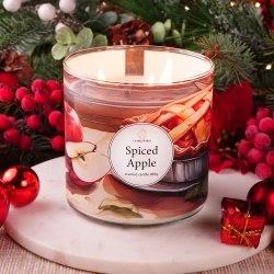 Candle World sojová vonná svíčka 3 knoty Spiced Apple 460 g