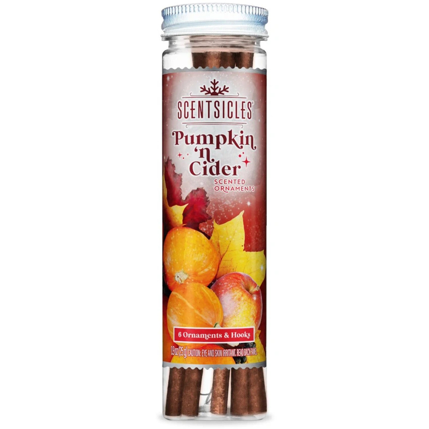Scentsicles bâtons parfumés pour un arbre de Noël pumpkin and cider décorations suspendues de Noël 6 pcs 