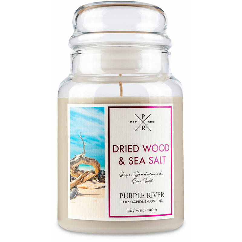 Soja geurkaars Dried Wood Sea Salt Purple River 623 g