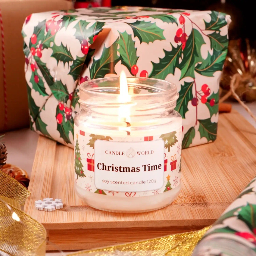 Candle World soy scented candle jar Christmas Time 120 g Cranberry Fir