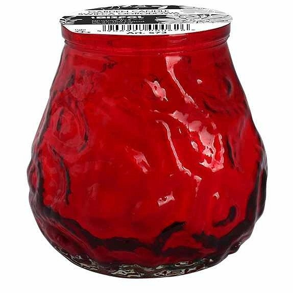 Unscented outdoor garden candle in glass Bispol Lowboy ~ 17 h - Red