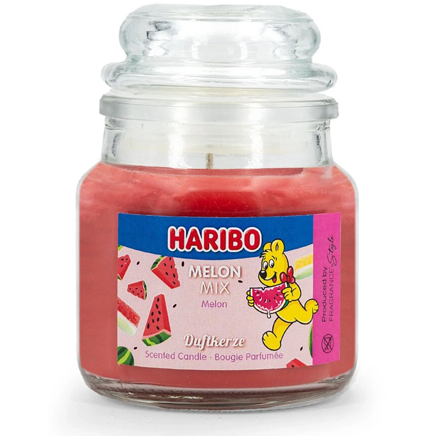 Haribo petite bougie parfumée en verre Melon Mix bonbons gélifiés à la pastèque 85 g