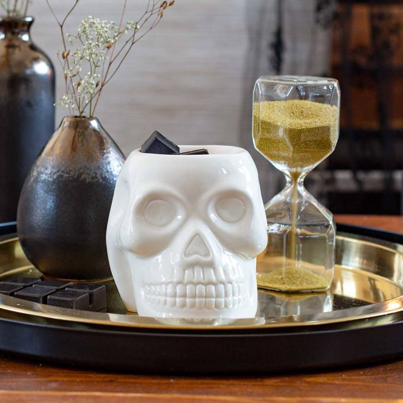 Geurbrander Skull Wit keramiek schedel
